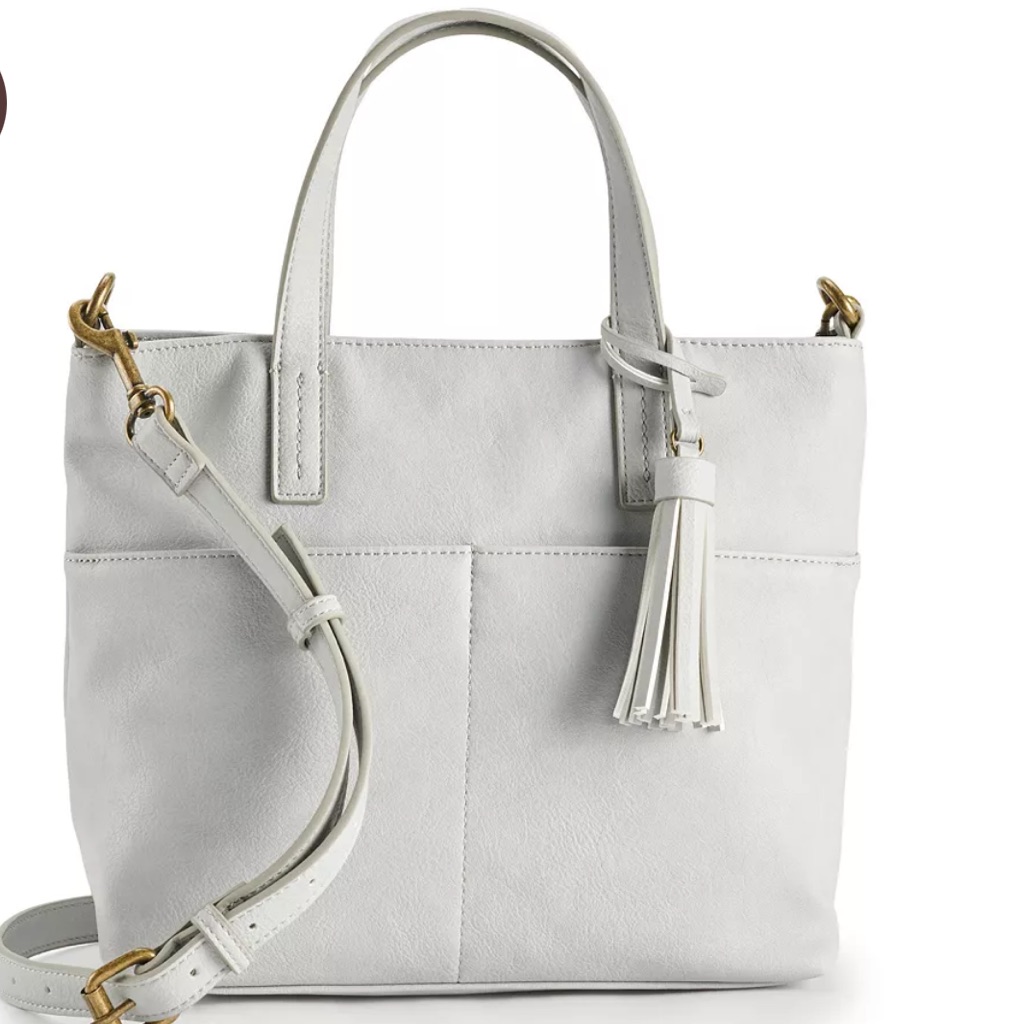 Sonoma Goods For Life Mini Pocket Tote Bag. Light Gray Color Nwot